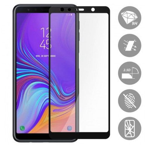Film Verre Trempé Pour Samsung A7 2018 Intégral Noir