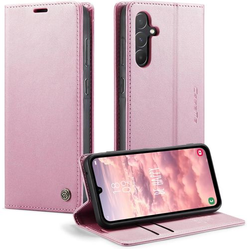Coque Pour Samsung Galaxy A55 5g Etui Premium Housse En Cuir Pochette Protection Portefeuille Rabat Clapet Case Porte Carte Magnétique Flip Étui Pour Samsung Galaxy A55 - Or Rose