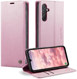 Coque pour Samsung Galaxy A55 5G Etui Premium Housse en Cuir Pochette Protection Portefeuille Rabat Clapet Case Porte Carte Magnétique Flip Étui pour Samsung Galaxy A55 - Or Rose