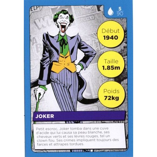 Carte À Collectionner Collector - 5 (Joker) / Dc Comics - Auchan 2022