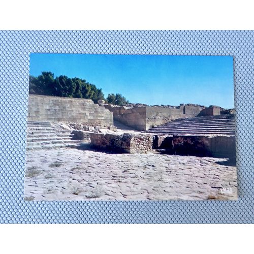 Carte Postale Ile Crete. Ville De Phaestos". Théâtre Et Escalier Occidental Du Palais. Cp Grèce 1970