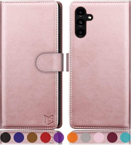 Etui Coque pour Samsung Galaxy A15 5G [RFID Blocage] [Magnétique Protection] Fentes pour Cartes Protection Etui Housse Premium en Cuir PU pour Samsung A15 5G Etui Portefeuille Or Rose