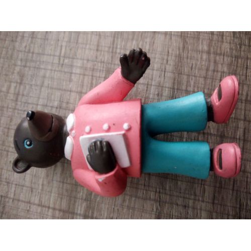 Figurine Maman Petit Ours Brun Avec Sa Lettre Et Sa Veste Rose