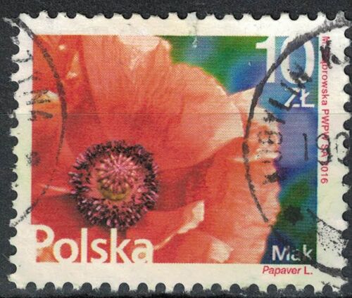Pologne 2016 Oblitéré Used Fleur Coquelicot Papaver Rhoeas Su