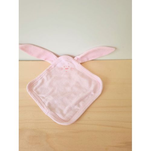 Doudou Lapin Rose Rayures Plat Petit Bateau