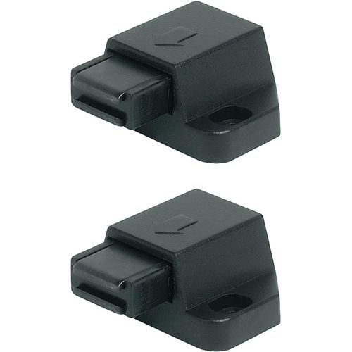 2X Loqueteau Magnétique À Pression Simple Porte Verre Force 1,8Kg À Visser Aimant Vitre Vitrine Meuble Etagère Blocage Fermeture,Plastique Noir
