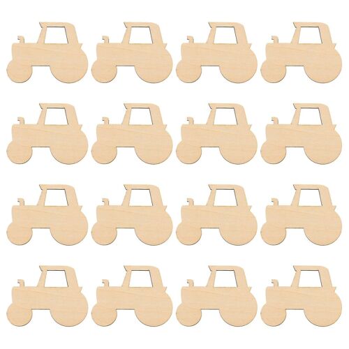 20pcs Inachevé En Bois Tracteur Découpes Graffiti Copeaux De Bois Tranches En Bois Pendentif