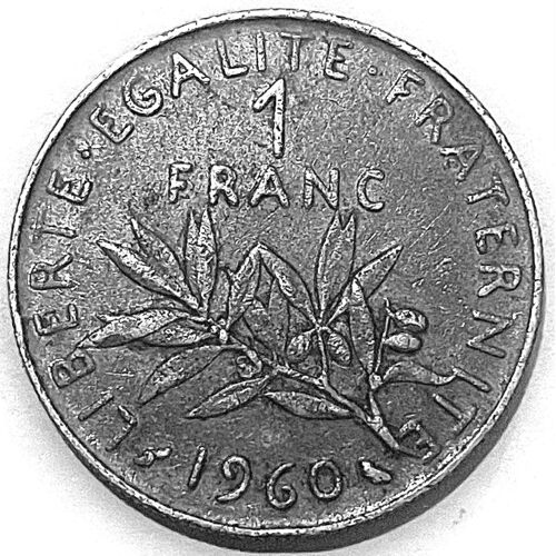 1 Franc - Semeuse - 1960 - Rare - État Correcte - Collection.