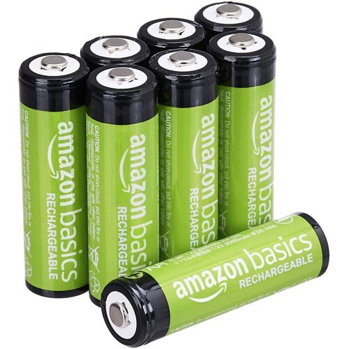 Lot de 8 piles rechargeables AA NiMH, 2000 mAh, 1,2 V, rechargeables 1 000 fois, préchargées