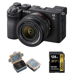Sony A7C II (28-60 mm) noir Kit+Lexar 128Go carte mémoire professionnelle 2000x UHS-II SDXC+Kingma 2000 mAh (Sony NP-FZ100) batterie