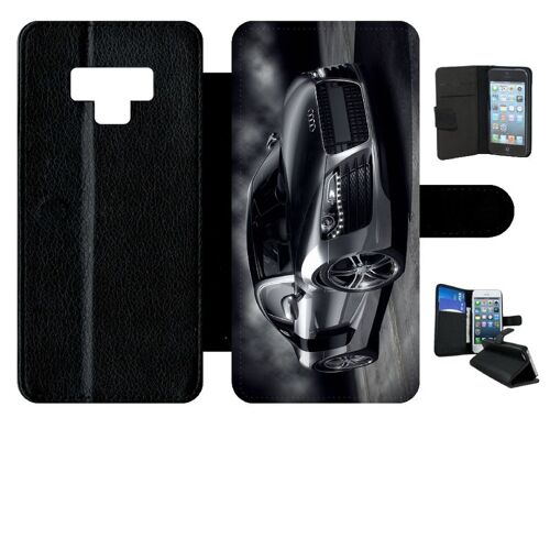 Etui A Rabat - R8 - Compatible Avec Samsung Galaxy Note9 - Simili-Cuir - Bord Noir