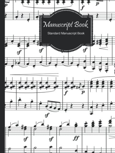 Standard Music Manuscript Paper: Standard Black And White Music Theory 12 Stave / Staff Book For Beginners And Advanced Students.