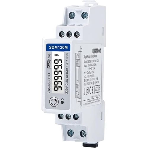 LIKO-Compteur D'Électricité Monophasé Sdm120 Modbus Rail Din 45 Amp Kwh Pulse Modbus Rs485 Rtu Écran Lcd Rétroéclairé Numérique Mid/Calibrage