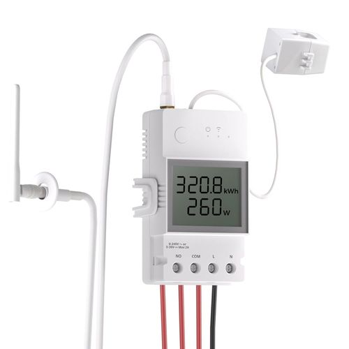 LIKO-Powct 100A Compteur D'Énergie Wifi Intelligent, Testeur D'Électricité Solaire Avec Détection Ct, Compteur Numérique Lcd, Statistiques, Télécommande Ewelink, Wifi 2,4G