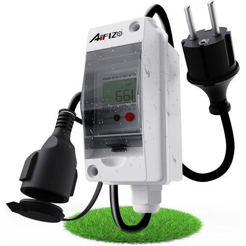 LIKO-Compteur Électrique Numérique Mobile 230 V, Appareil De Mesure Kwh Mobile, Prise De Contact De Protection Et Raccord De Contact De Protection, Câble De Tuyau En Caoutchouc Portable Pour