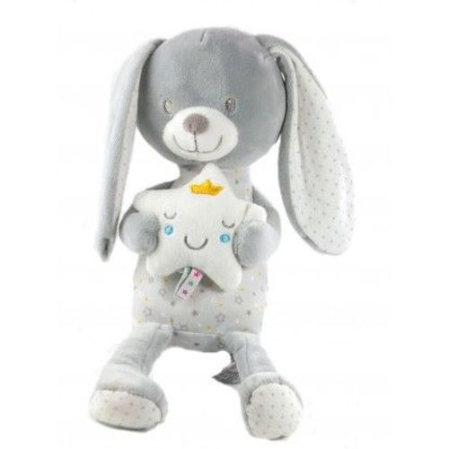 Doudou Peluche Lapin Musical Mots D'enfants Etoiles