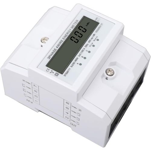 LIKO-Compteur D'Énergie Triphasé 100 A 3 Phases 4 Fils Compteur D'Énergie Numérique 6+2 Affichage Lcd Kwh Compteur Électrique Calibré Din Rail Din Compteur D'Énergie Électronique 230/400 V