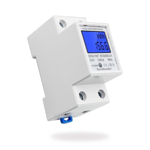 LIKO-Compteur Électrique Avec Rail Din 1 Phase - 80 A 230 V Din Lcd - Compteur De Courant Numérique - Compteur Intermédiaire / Compteur De Courant - Appareil De Consommation Non Calibré - Interface S