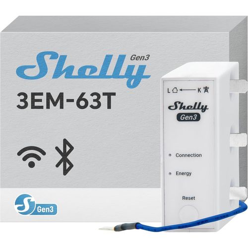 LIKO-3Em-63T Gen3 - Compteur Électrique Monophasé/Triphasé (63 A) Wi-Fi, Montage Sur Rail Din, Impulsion Optique, App Et Données Historiques, Mesure Énergie Photovoltaïque