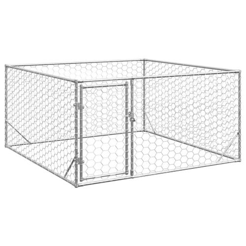 Vidaxl Chenil D'extérieur Pour Chiens Porte 2x2x1 M Acier Galvanisé