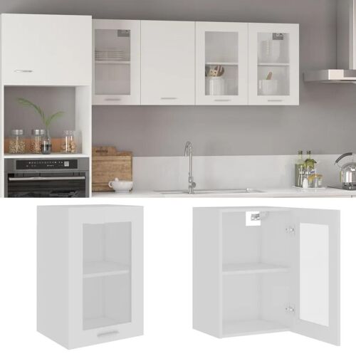 vidaXL Armoire en verre suspendue ""Lyon"" Blanc 40x31x60 cm