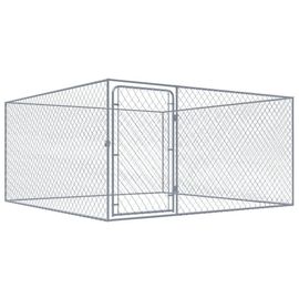 Vidaxl Chenil Extérieur Pour Chiens Acier Galvanisé 2x2x1 M