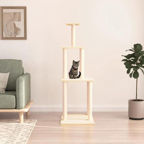 Vidaxl Arbre À Chat Avec Griffoirs En Sisal Crème 149 Cm