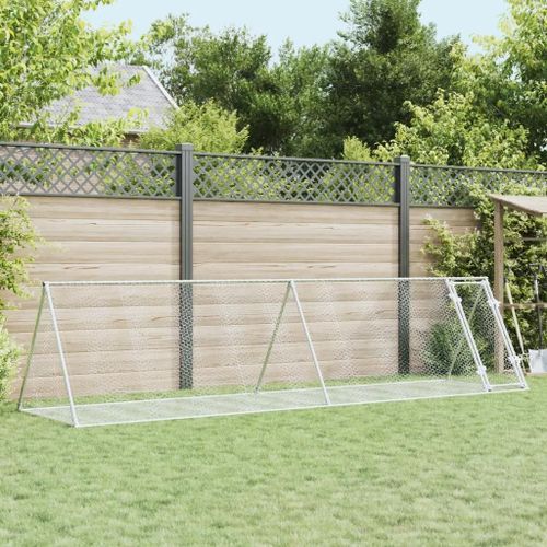 Vidaxl Clapier Argenté 400x105x91 Cm Acier Galvanisé