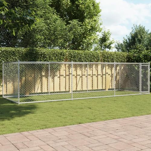 Vidaxl Cage Pour Chien Avec Porte Gris 6x2x1,5 M Acier Galvanisé