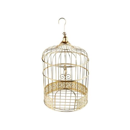 TIRELIRE CAGE MÉTALLISÉ 20X31CM