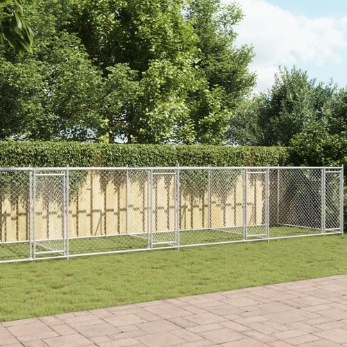 Vidaxl Cage Pour Chien Avec Portes Gris 12x2x1,5 M Acier Galvanisé