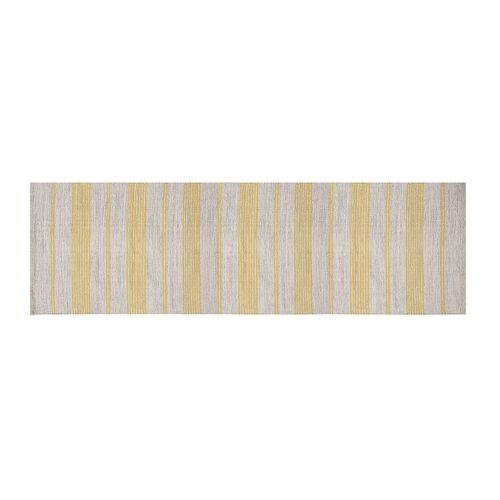 Tapis De Couloir En Coton Jaune Et Beige 60 X 200 Cm Cabourg