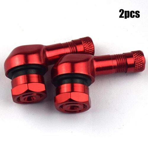 Rouge - Tiges De Valve Tubeless En Alliage D'aluminium Pour Jante De Moto, Angle Résistant À 90 °, 2 Pièces