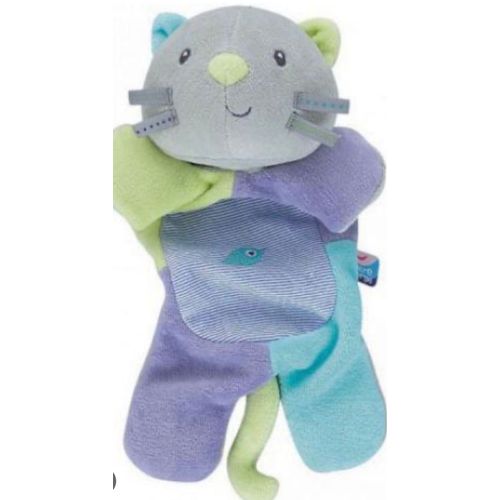 Doudou chat plat sucré d'orge un été en indigo jouet bebe