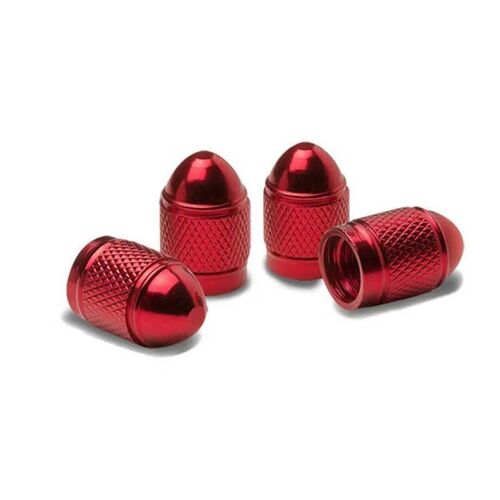 Rouge - 4pcs/Lot Universal Aluminum Car Tyre Air Valve Caps, Bicycle Tire Valve Cap, Car Wheel Styling