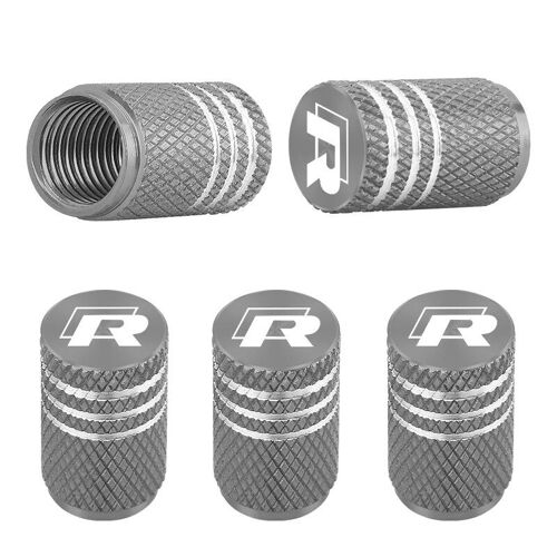 Gris - Bouchons De Tige De Assujetde Voiture, Bouchons D'air De Assujetde Pneu De Roue De Voiture, Volkswagen Vw Golf Polo Tiguan Beetle Caddy Passat, 5 Pièces