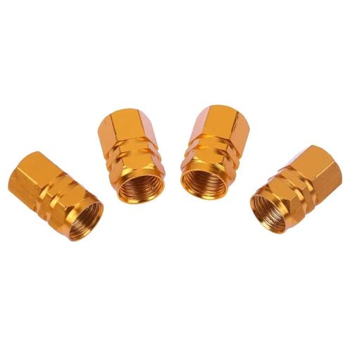Gold 4pcs - Bouchons D'air De Assujetde Roue De Voiture En Alliage D'aluminium, Couvercles De Tige