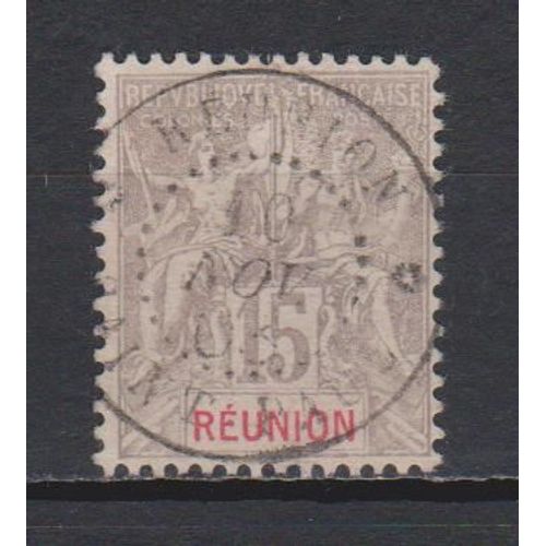 Île De La Réunion, 1900-1905, Type Sage, N°48, Oblitéré.