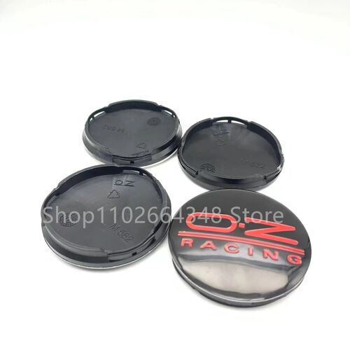 Noir Rouge - 4pcs M582 55mm Oz Racing Voiture Capuchons De Moyeu De Roue Emblème Autocollant Housses Anti-Poussière Logo