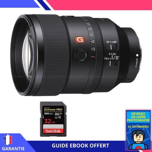 Sony FE 135mm f/1.8 GM + 1 SanDisk 32GB UHS-II 300 MB/s + Ebook 'Devenez Un Super Photographe' - Objectif Sony FE pour Sony Hybride