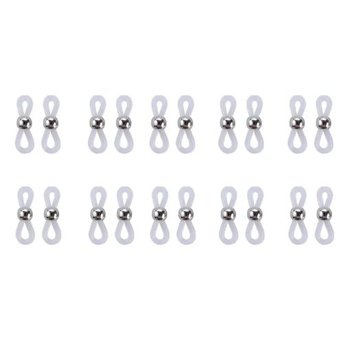 Sangle de support de lanière en caoutchouc de silicone, porte-sangle de lunettes, connecteur de lunettes, porte-lunettes--white-C