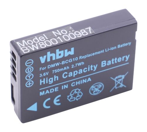 vhbw Batterie compatible avec Panasonic Lumix FMC-ZS7, FMC-ZX1 appareil photo (750mAh, 3,6V, Li-ion)