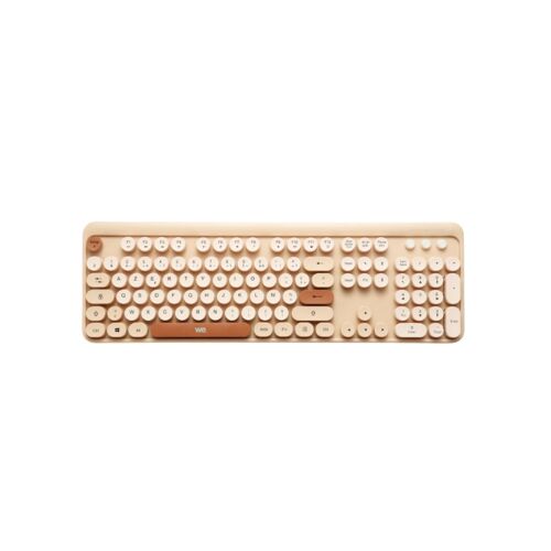 WE POP - Ensemble clavier et souris - retro design - 100% - full size - sans fil - 2.4 GHz - beige