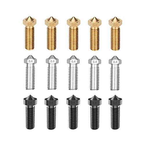 Kit de buses 15PCS pour Vyper, pièces d'imprimante 3D en acier trempé / acier inoxydable / kit de buses en laiton 0,4 mm
