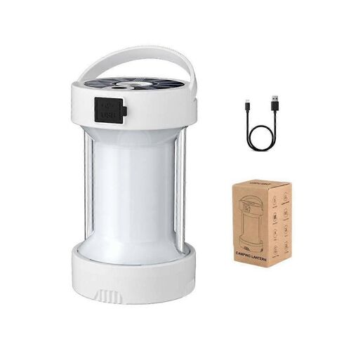 Lampe De Camping En Plein Air Type-C Lumière De Secours Tente Multifonctionnelle Solaire Rechargeable Lumière Forte Lumière De Camping Blanc