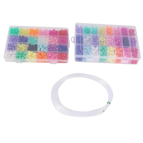 Perles, 1 900 Pcs 9mm Perles Serties En 24 Couleurs Avec Fil Élastique Pour La Fabrication De Bijoux Bracelet