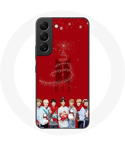 Coque pour Samsung Galaxy S21 FE BTS Bangtan Garçons Fond Rouge Cadeau de Noël 2023