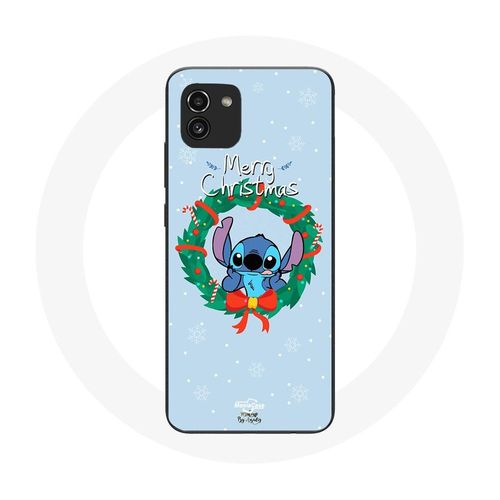 Coque Pour Samsung Galaxy A03 Stitch Neige Joyeux Noël Bleu