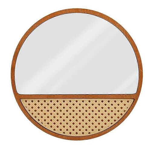 1/6 miroir de maquillage / miroir en verre en bois massif maison de poupée chambre mini modèle d'ornement
