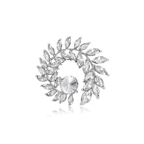 Broches De Fleurs Rondes Brillantes Pour Femmes Unisexe Cristal Grande Fleur Fête Bureau Broche Broche Cadeaux A